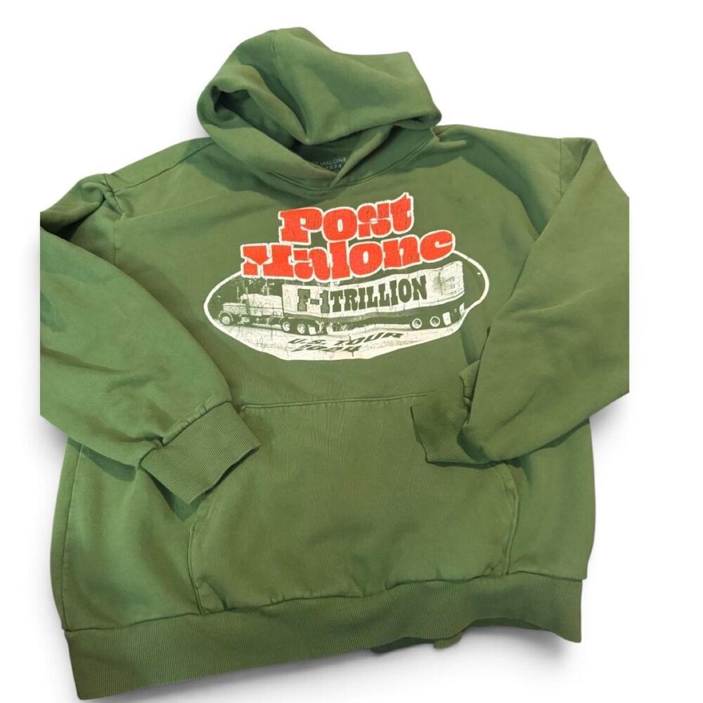 Post Malone F-1 Trillion Tour Green Hoodie Size XL